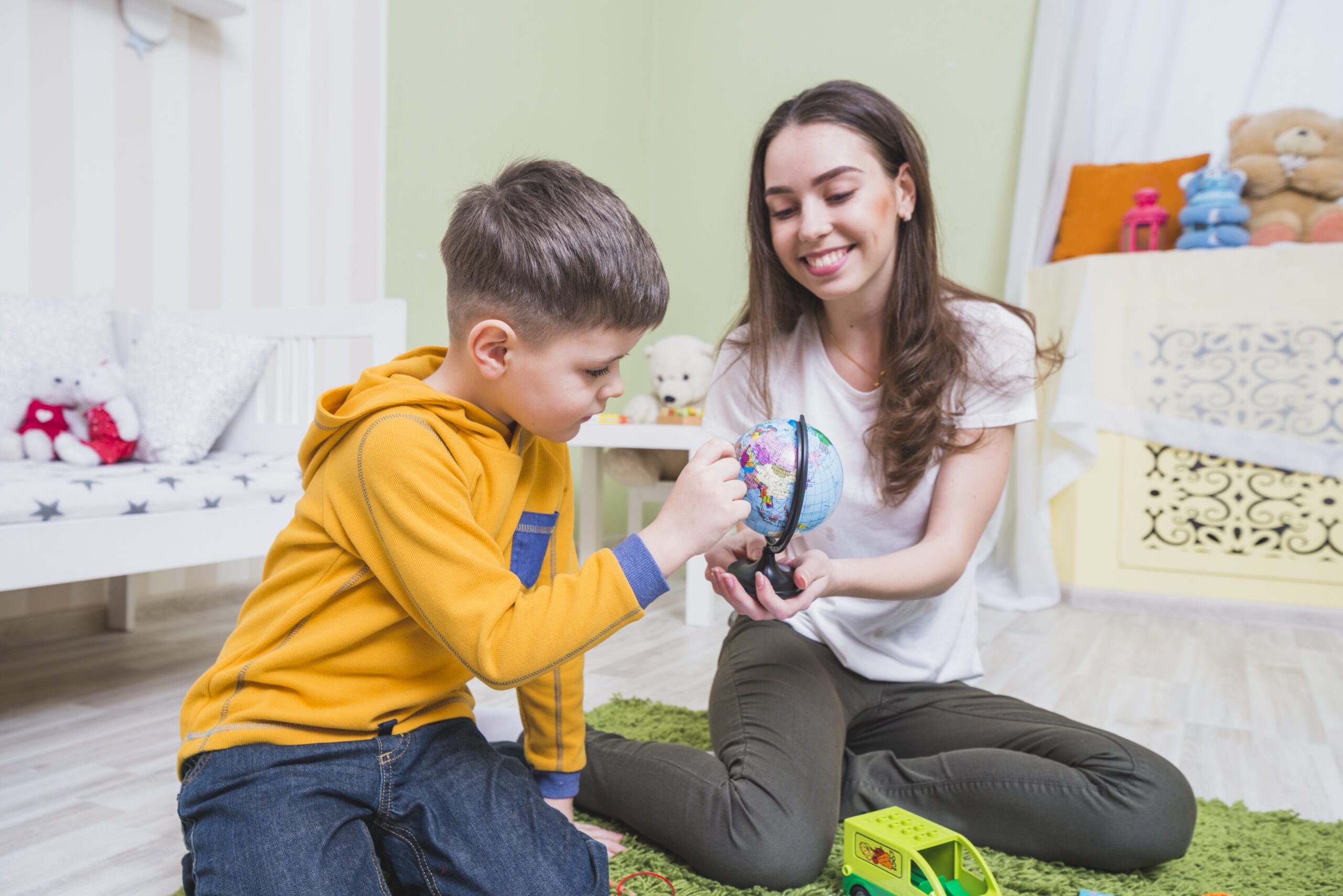 Engaging Babysitter Teaching a Child Through Play