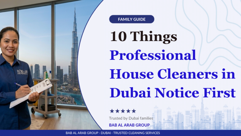 Professional House Cleaners in Dubai inspecting a modern apartment